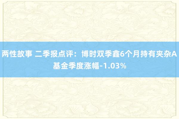 两性故事 二季报点评：博时双季鑫6个月持有夹杂A基金季度涨幅-1.03%