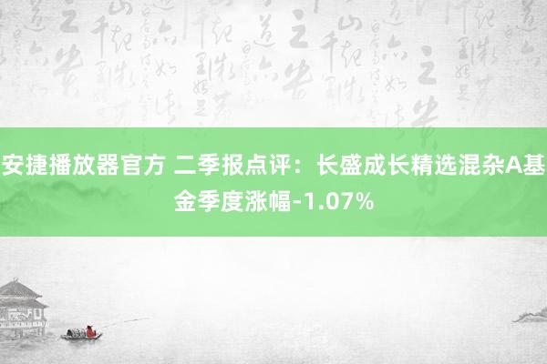 安捷播放器官方 二季报点评：长盛成长精选混杂A基金季度涨幅-1.07%