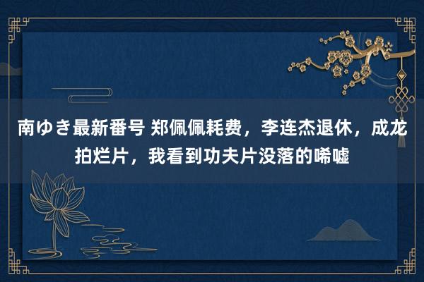 南ゆき最新番号 郑佩佩耗费，李连杰退休，成龙拍烂片，我看到功夫片没落的唏嘘