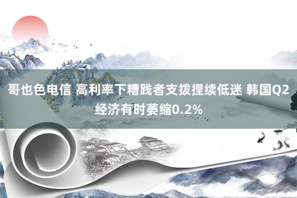 哥也色电信 高利率下糟践者支拨捏续低迷 韩国Q2经济有时萎缩0.2%