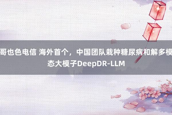 哥也色电信 海外首个，中国团队栽种糖尿病和解多模态大模子DeepDR-LLM