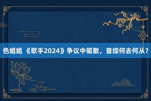 色姐姐 《歌手2024》争议中驱散，音综何去何从？