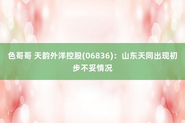 色哥哥 天韵外洋控股(06836)：山东天同出现初步不妥情况