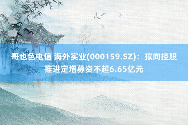 哥也色电信 海外实业(000159.SZ)：拟向控股推进定增募资不超6.65亿元