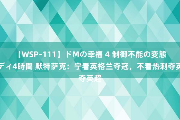 【WSP-111】ドMの幸福 4 制御不能の変態ボディ4時間 默特萨克：宁看英格兰夺冠，不看热刺夺英超