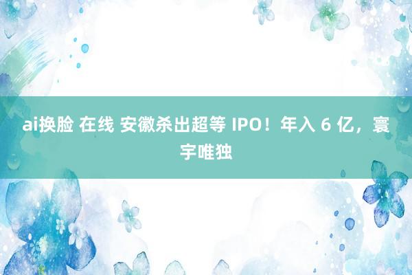 ai换脸 在线 安徽杀出超等 IPO！年入 6 亿，寰宇唯独