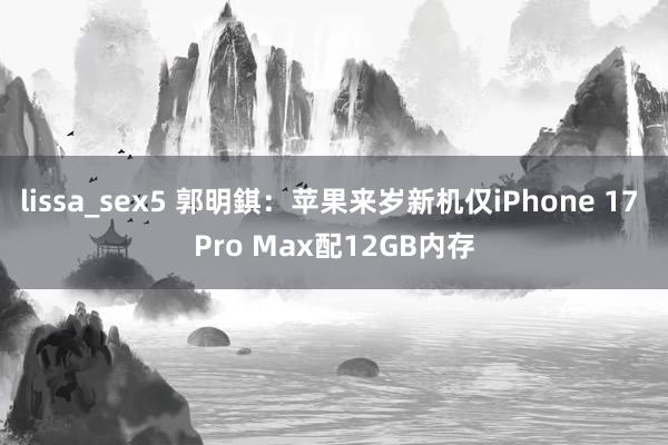 lissa_sex5 郭明錤：苹果来岁新机仅iPhone 17 Pro Max配12GB内存