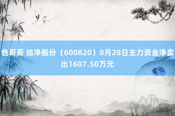 色哥哥 结净股份（600820）8月28日主力资金净卖出1607.50万元