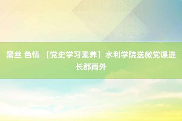 黑丝 色情 【党史学习素养】水利学院送微党课进长郡雨外